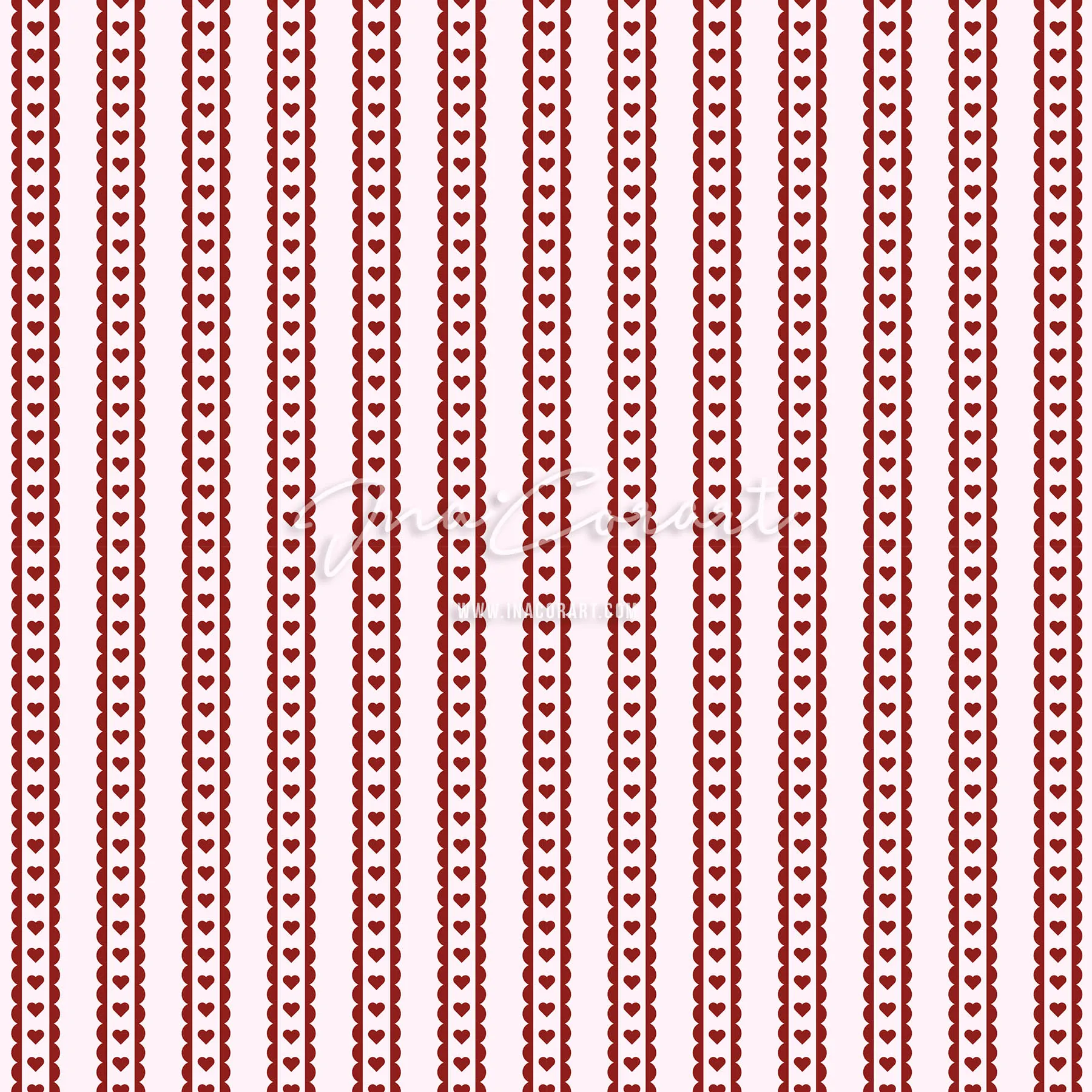 Charming Heart Stripes Seamless Pattern preview 1
