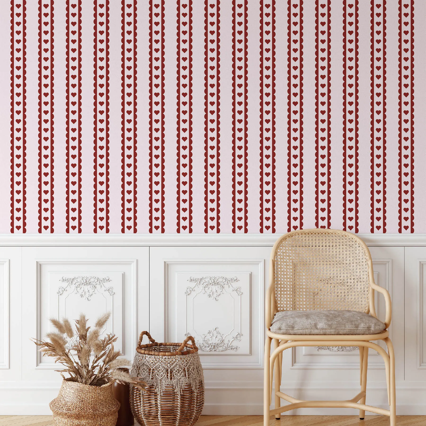 Charming Heart Stripes Seamless Pattern preview 4