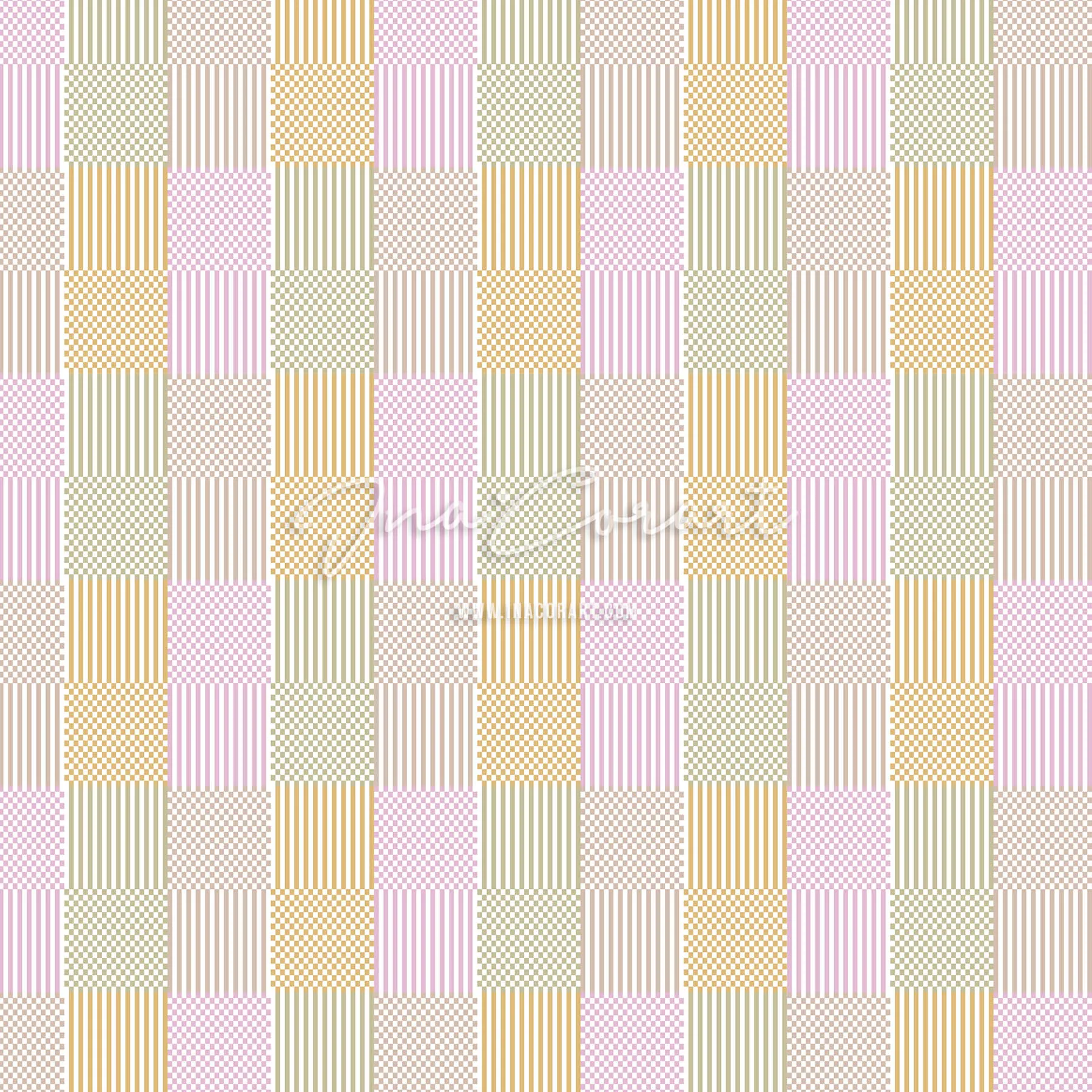 Pastel Stripes and Checks Seamless Pattern preview 1