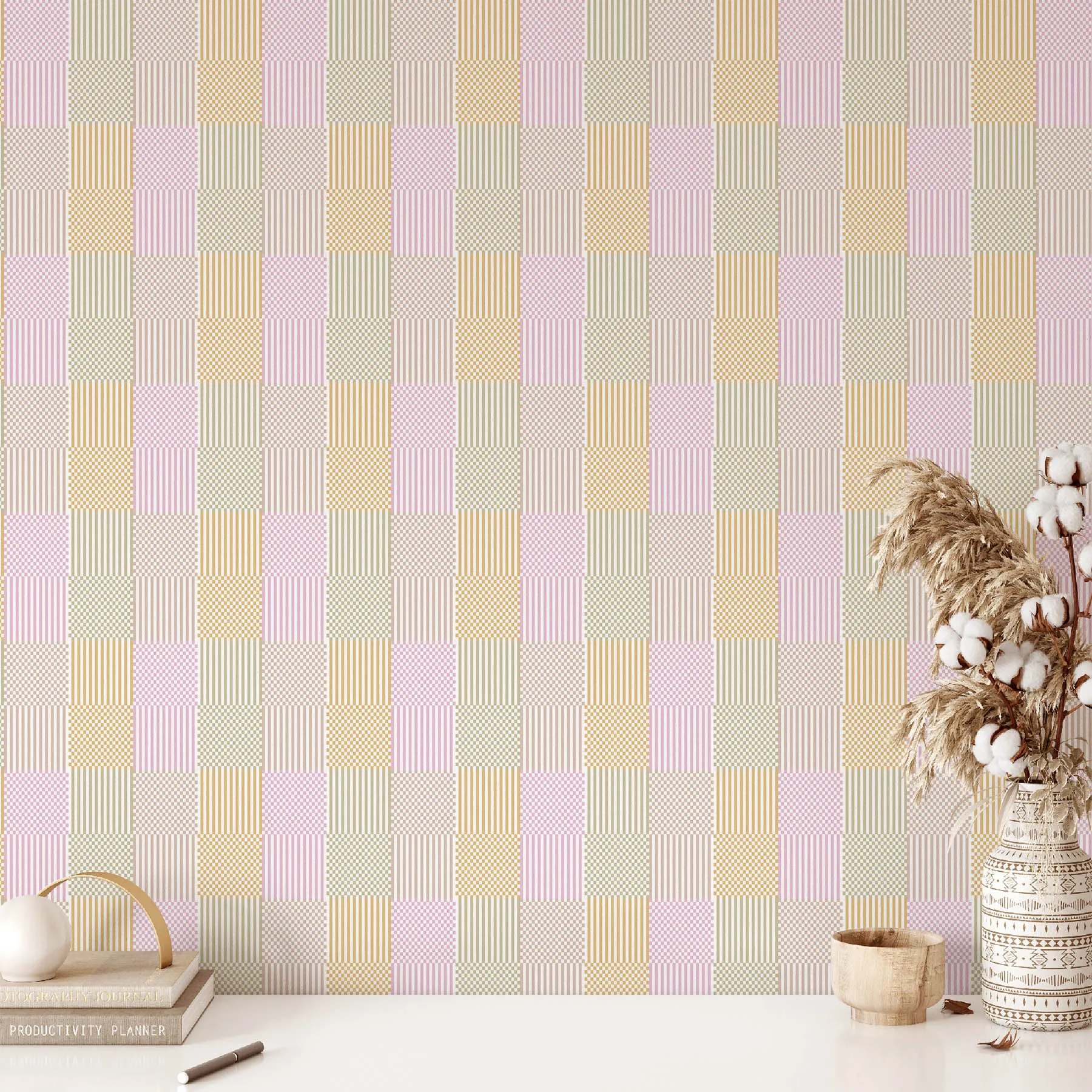 Pastel Stripes and Checks Seamless Pattern preview 2