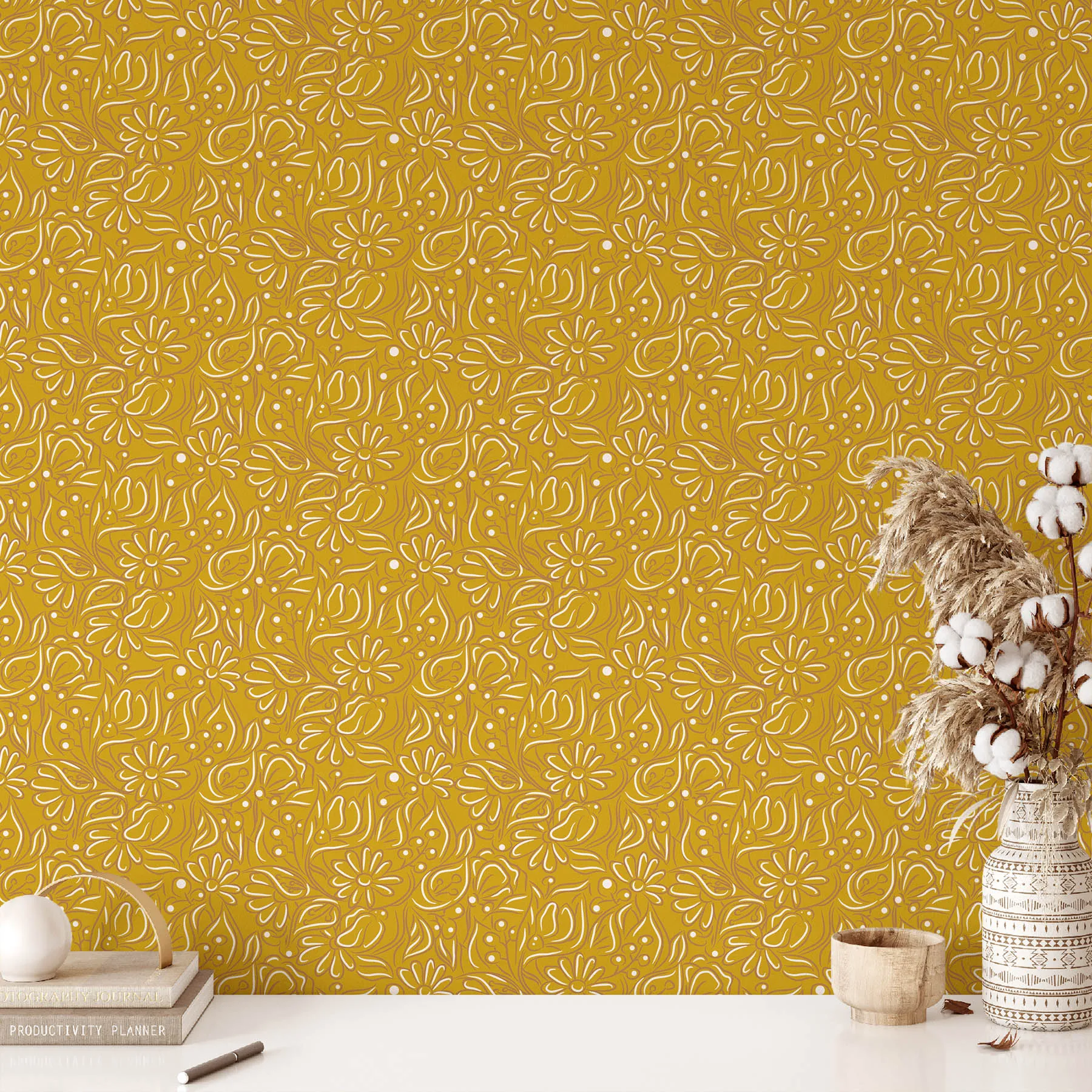 Golden Floral Seamless Pattern preview 2