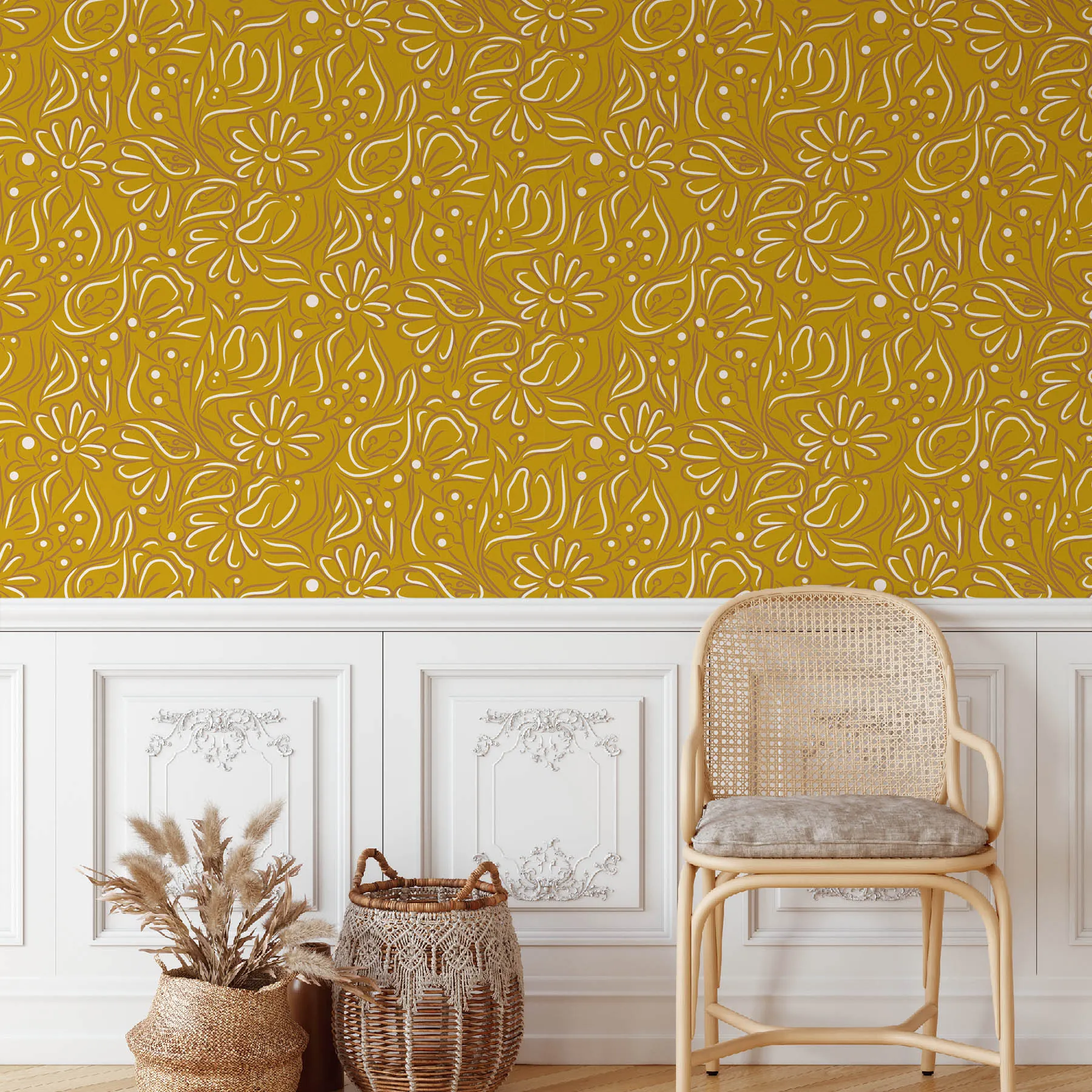 Golden Floral Seamless Pattern preview 4