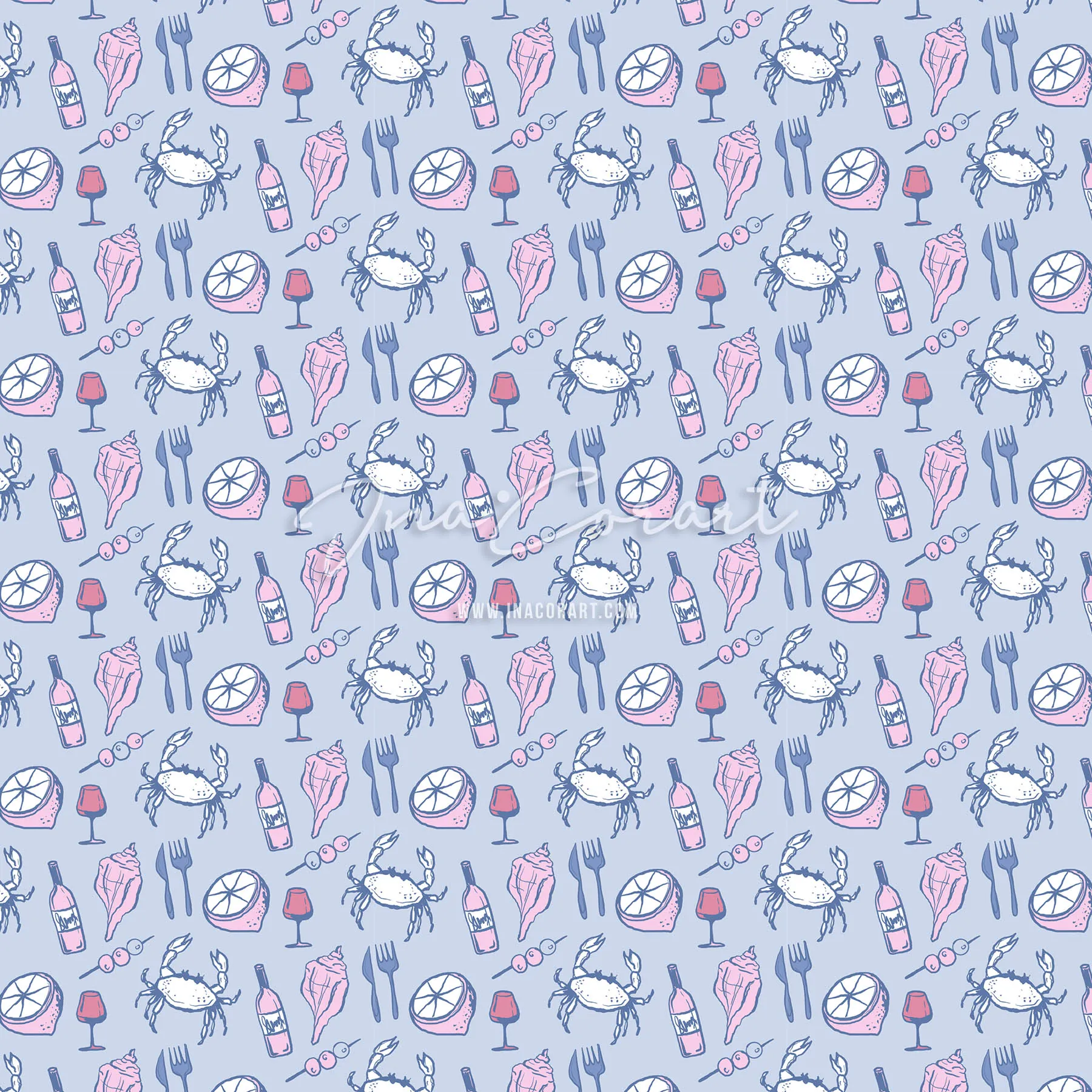 Coastal Delights Seamless Pattern preview 1