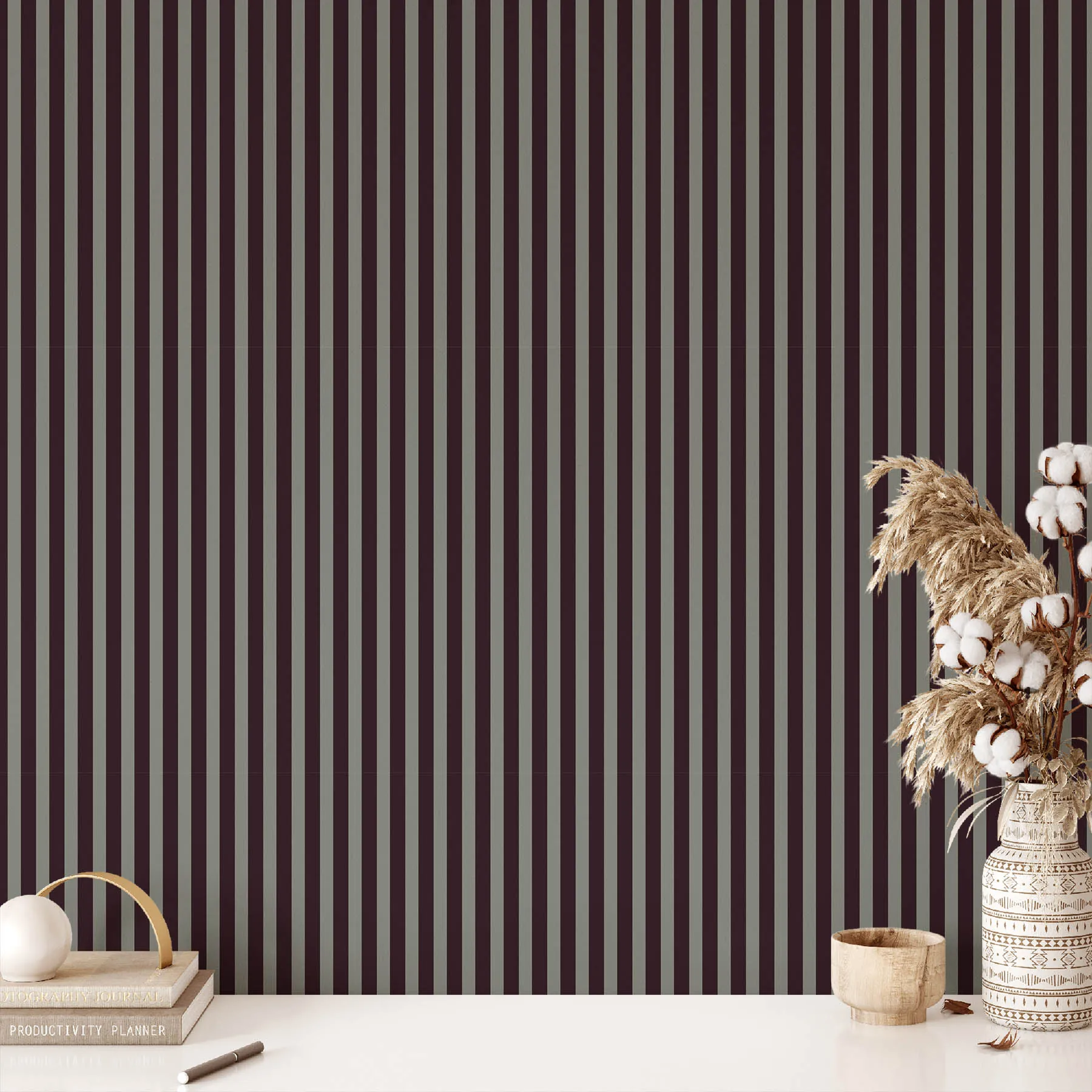 Elegant Dark Striped Seamless Pattern preview 2
