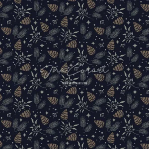 Elegant Pinecones and Foliage Seamless Pattern preview 1