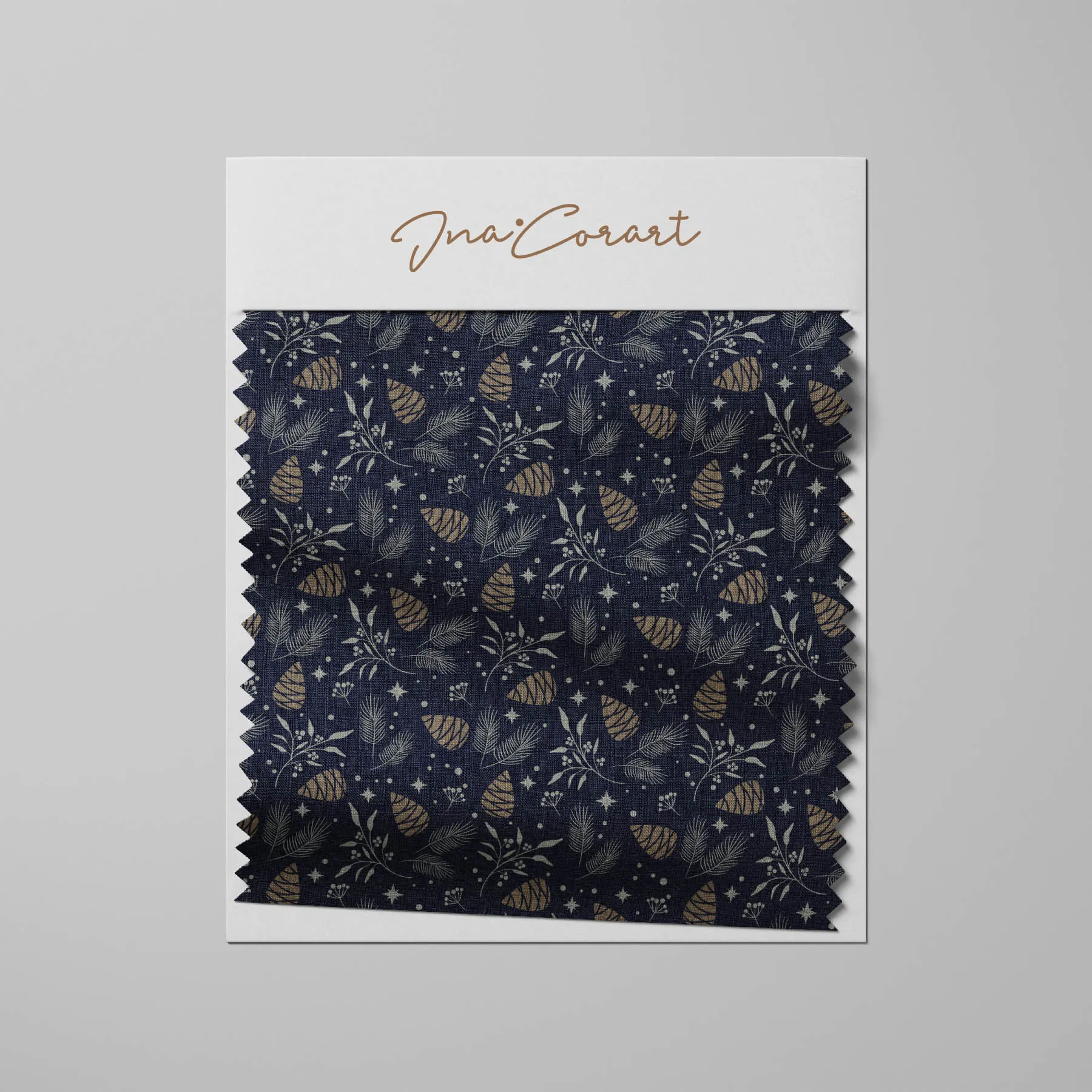 Elegant Pinecones and Foliage Seamless Pattern preview 3