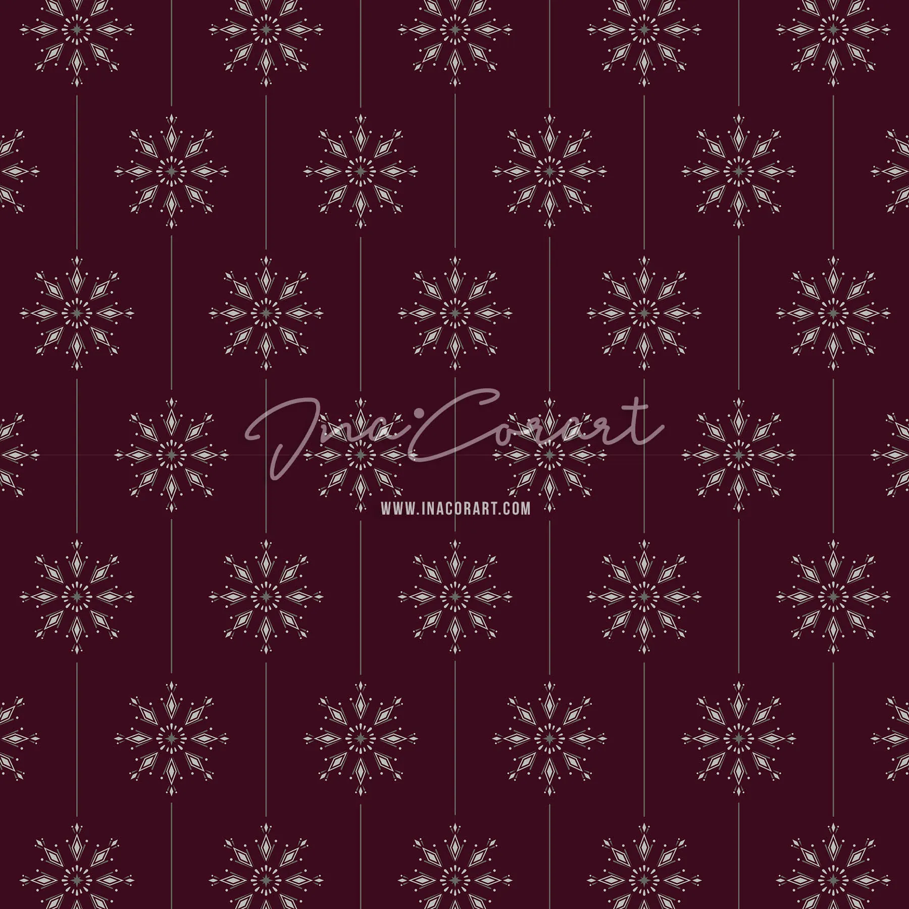 Elegant Snowflake Seamless Pattern preview 1