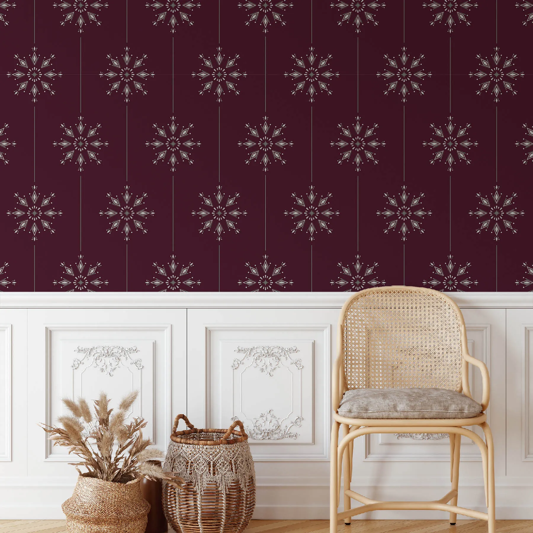 Elegant Snowflake Seamless Pattern preview 4