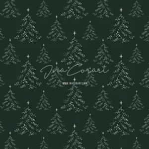 Elegant Christmas Tree Seamless Pattern preview 1