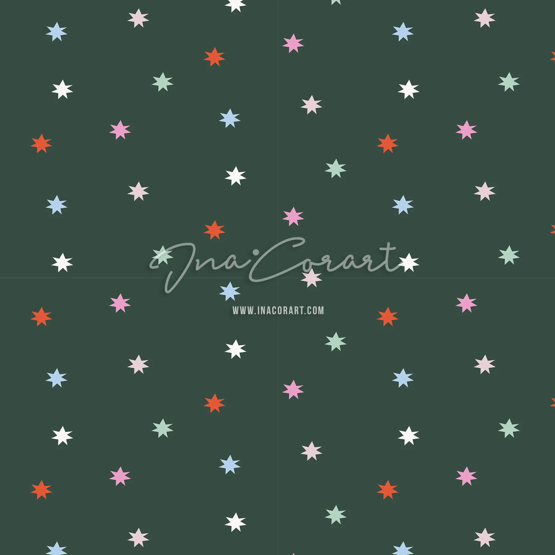 Colorful Star Seamless Pattern 2 preview 1