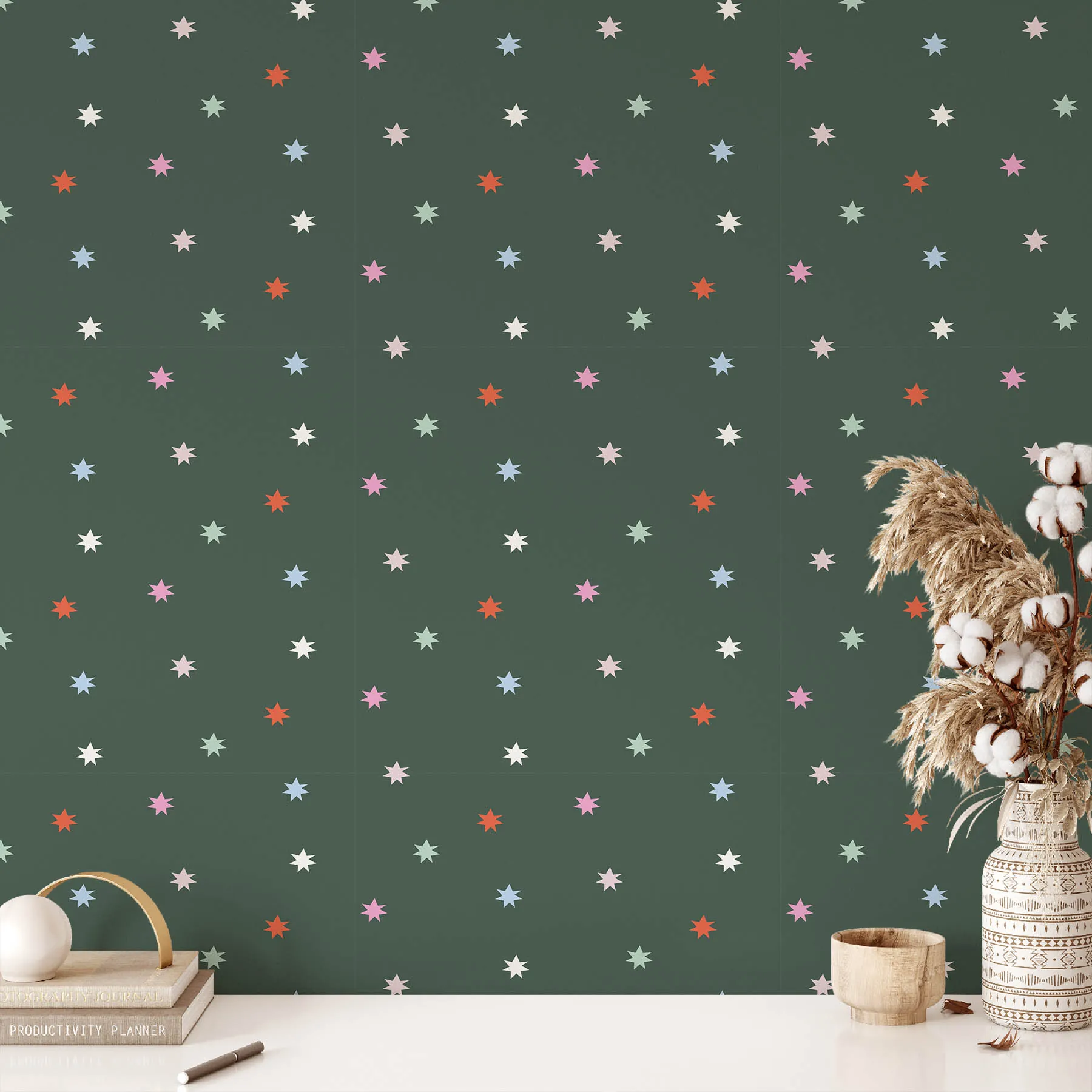 Colorful Star Seamless Pattern 2 preview 2