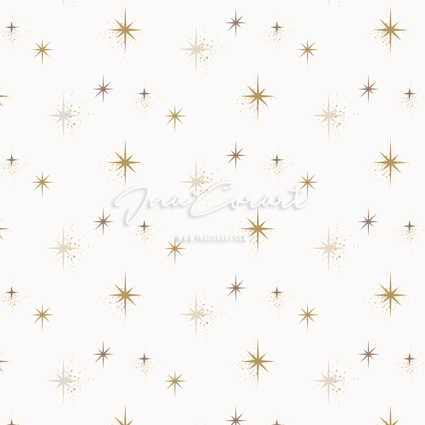 Elegant Gold Star Seamless Pattern preview 1