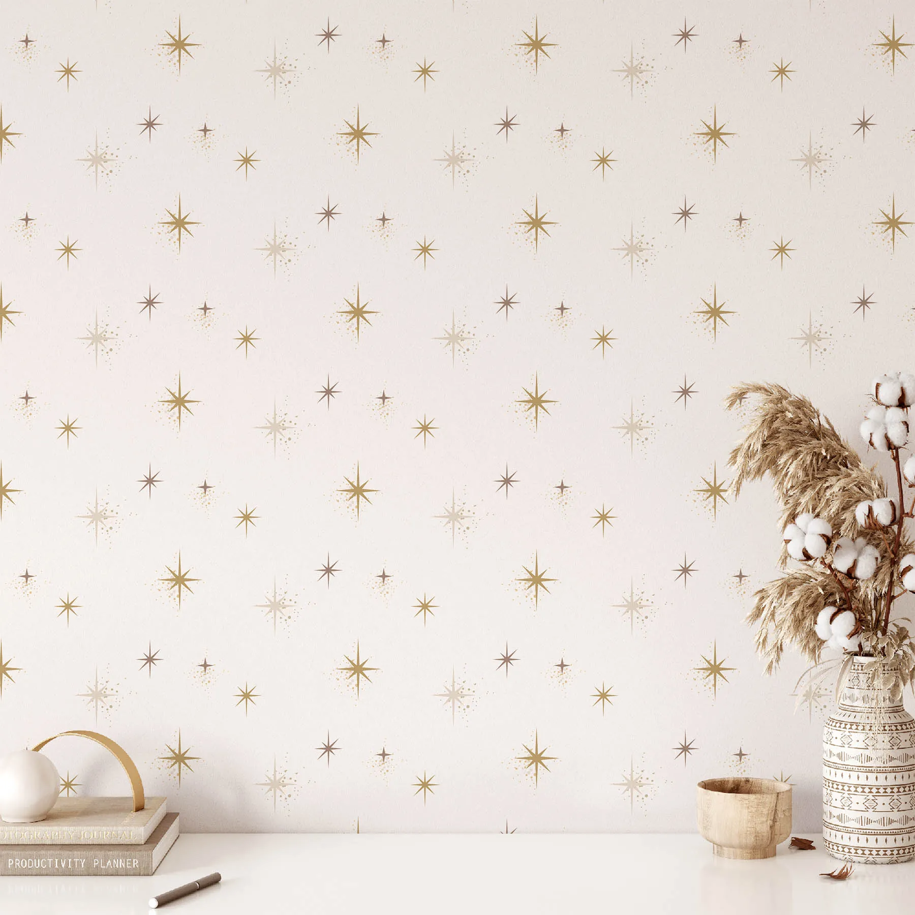 Elegant Gold Star Seamless Pattern preview 2