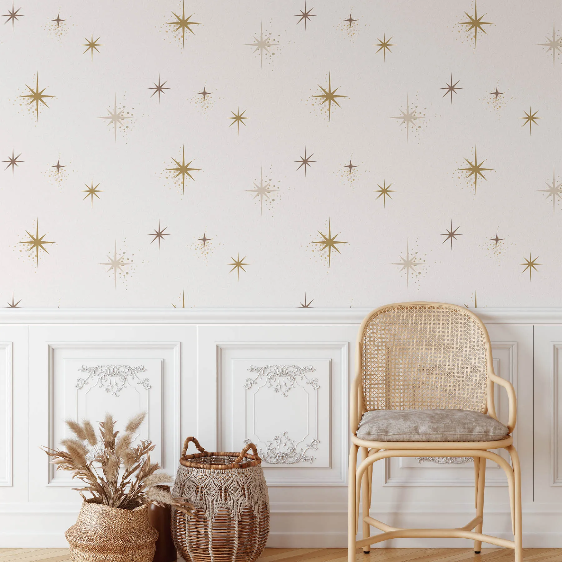 Elegant Gold Star Seamless Pattern preview 4