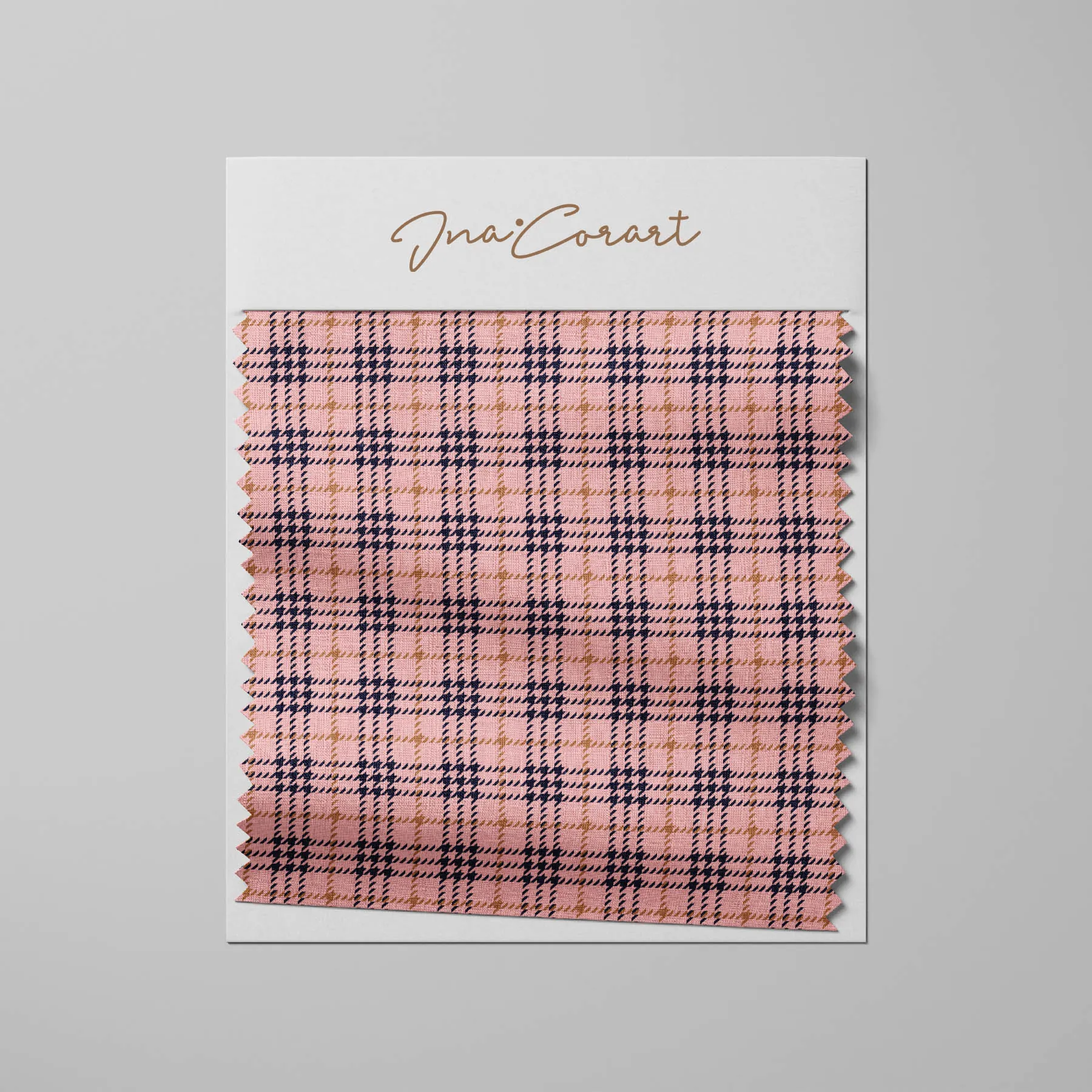 Chic Pink and Navy Plaid Seamless Pattern preview 3