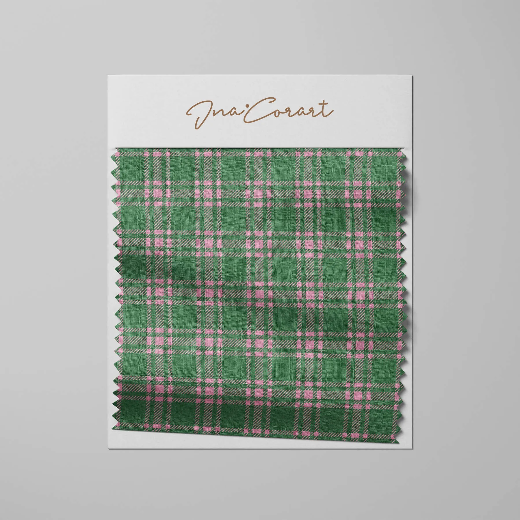 Pink and Green Plaid Seamless Pattern preview 3
