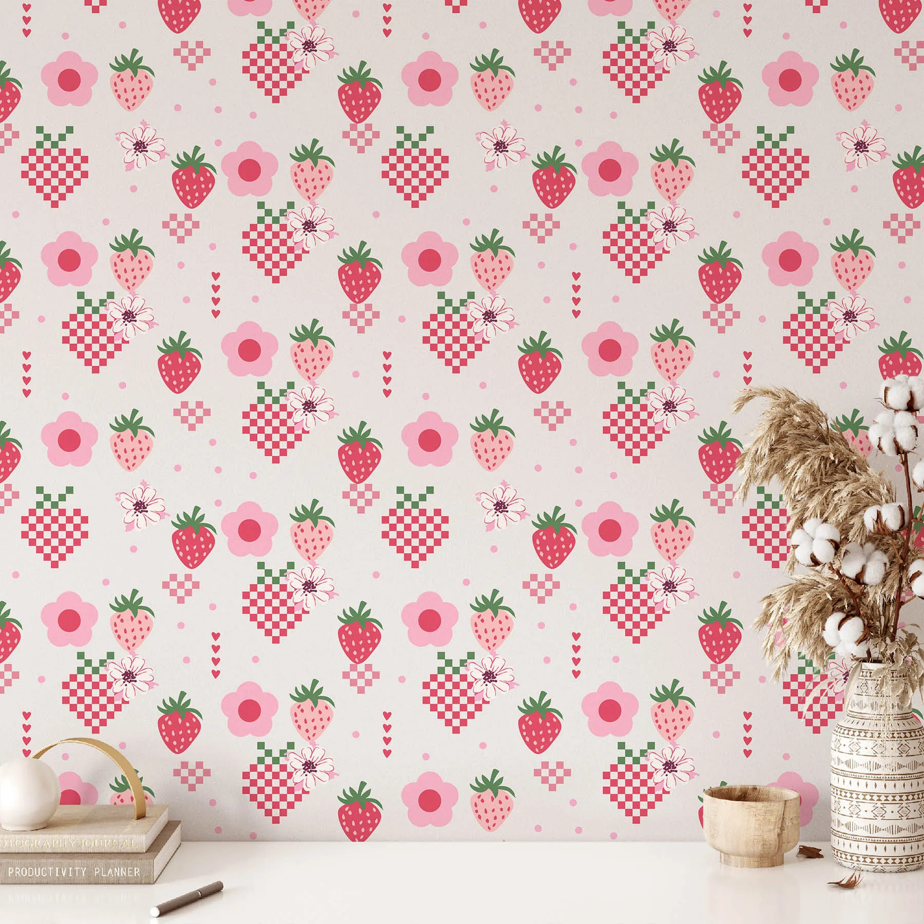 Strawberry Floral Seamless Pattern preview 2