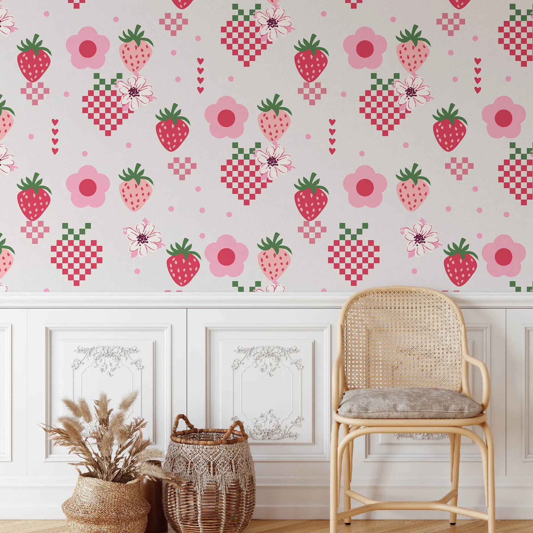 Strawberry Floral Seamless Pattern preview 4
