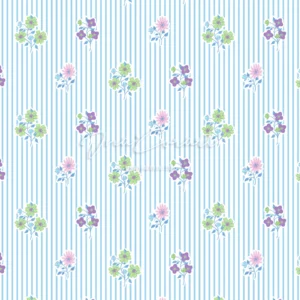Floral Stripes Seamless Pattern 2 preview 1