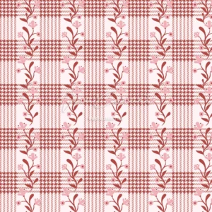Floral Checkered Seamless Pattern preview 1