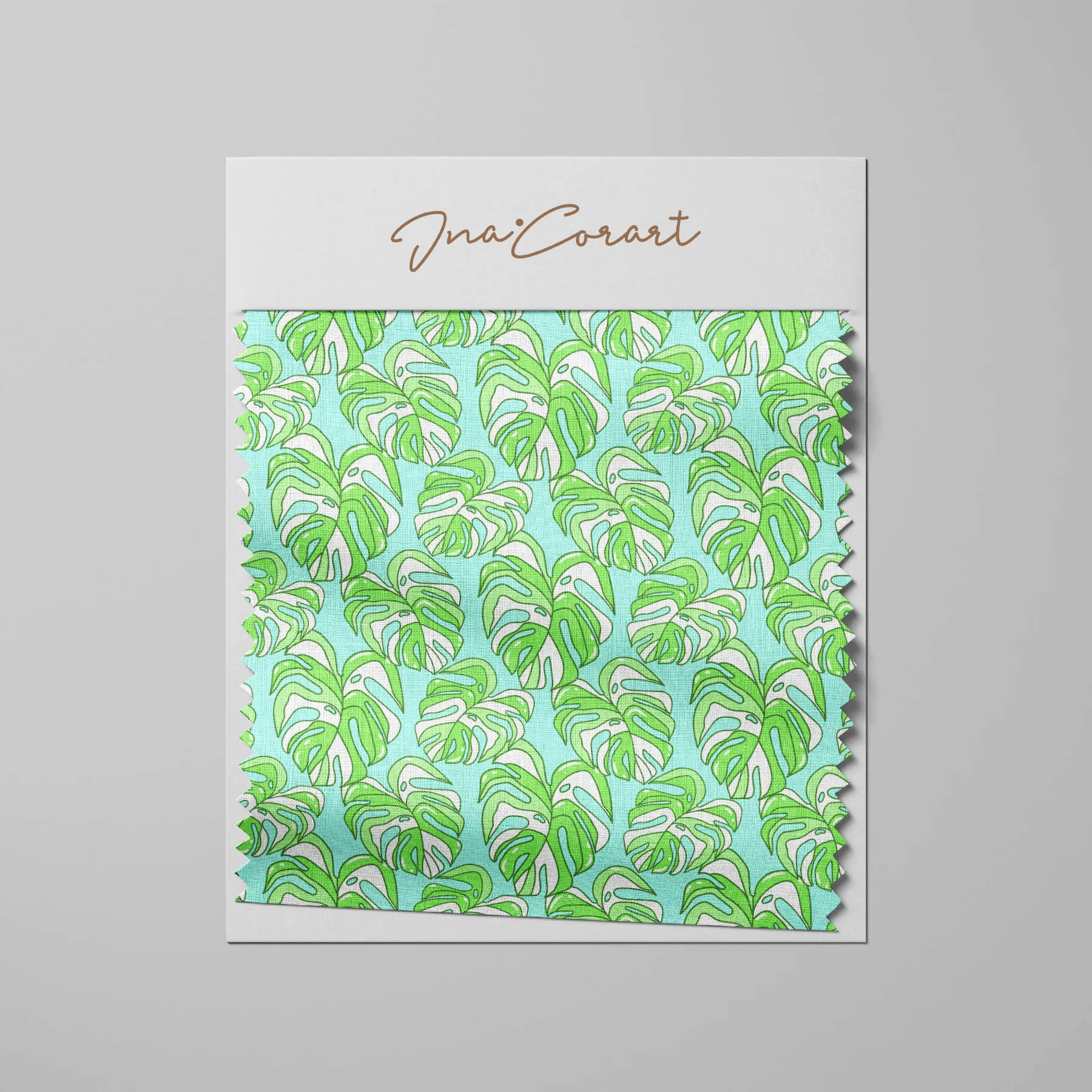 Tropical Monstera Leaves Seamless Pattern 2 preview 3