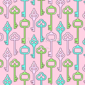 Colorful Key Seamless Pattern preview 1