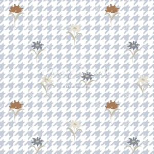 Floral Houndstooth Seamless Pattern preview 1