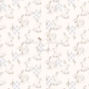 Bunny and Floral Seamless Pattern preview 1
