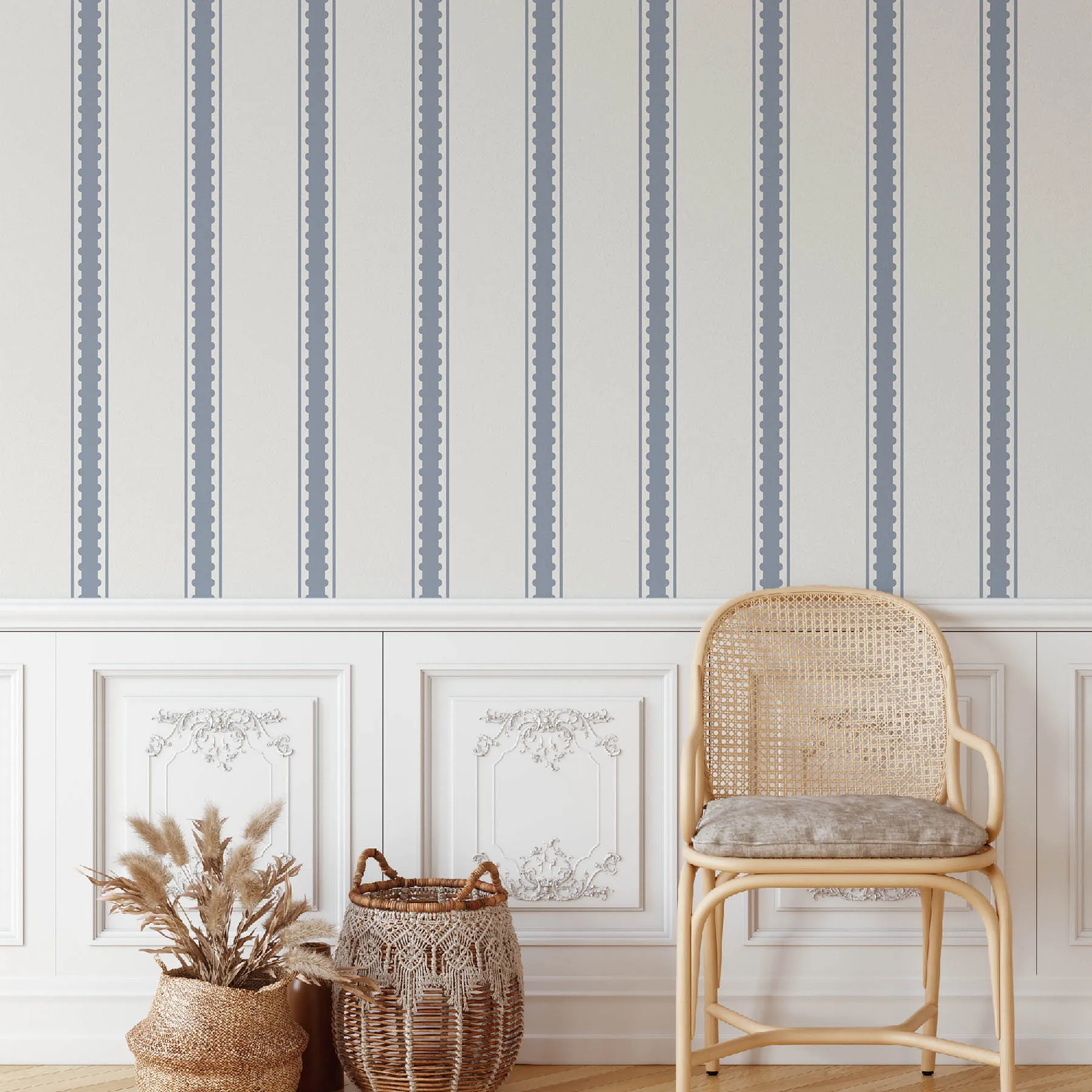 Elegant Blue Striped Seamless Pattern preview 4