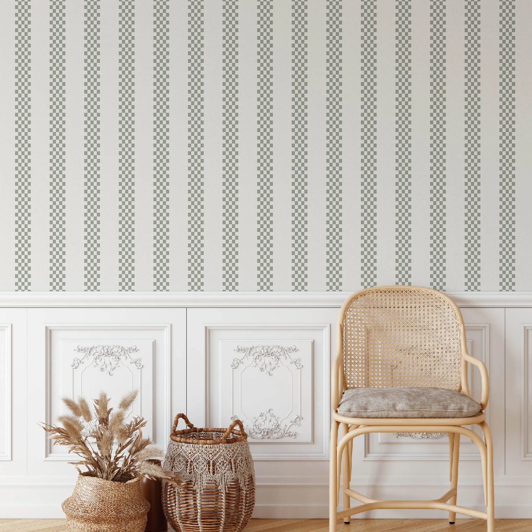 Elegant Green and White Seamless Pattern preview 4