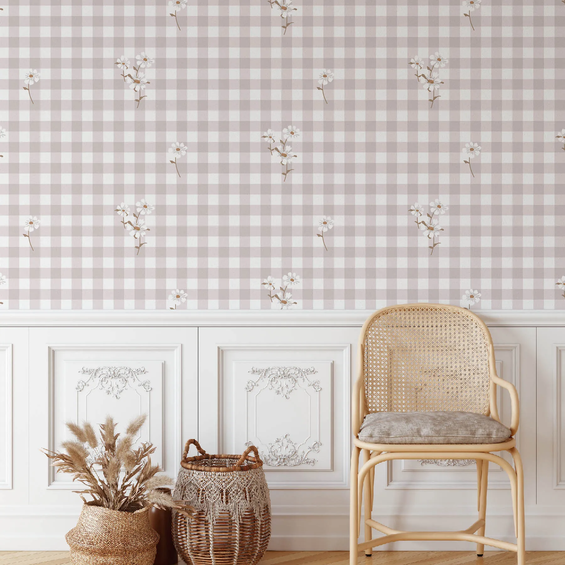 Floral Gingham Seamless Pattern preview 4
