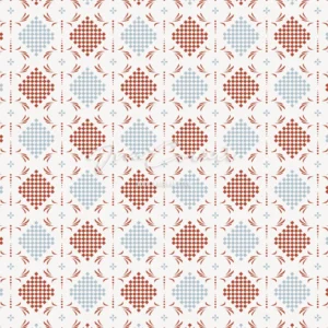 Elegant Red and Blue Seamless Pattern preview 1